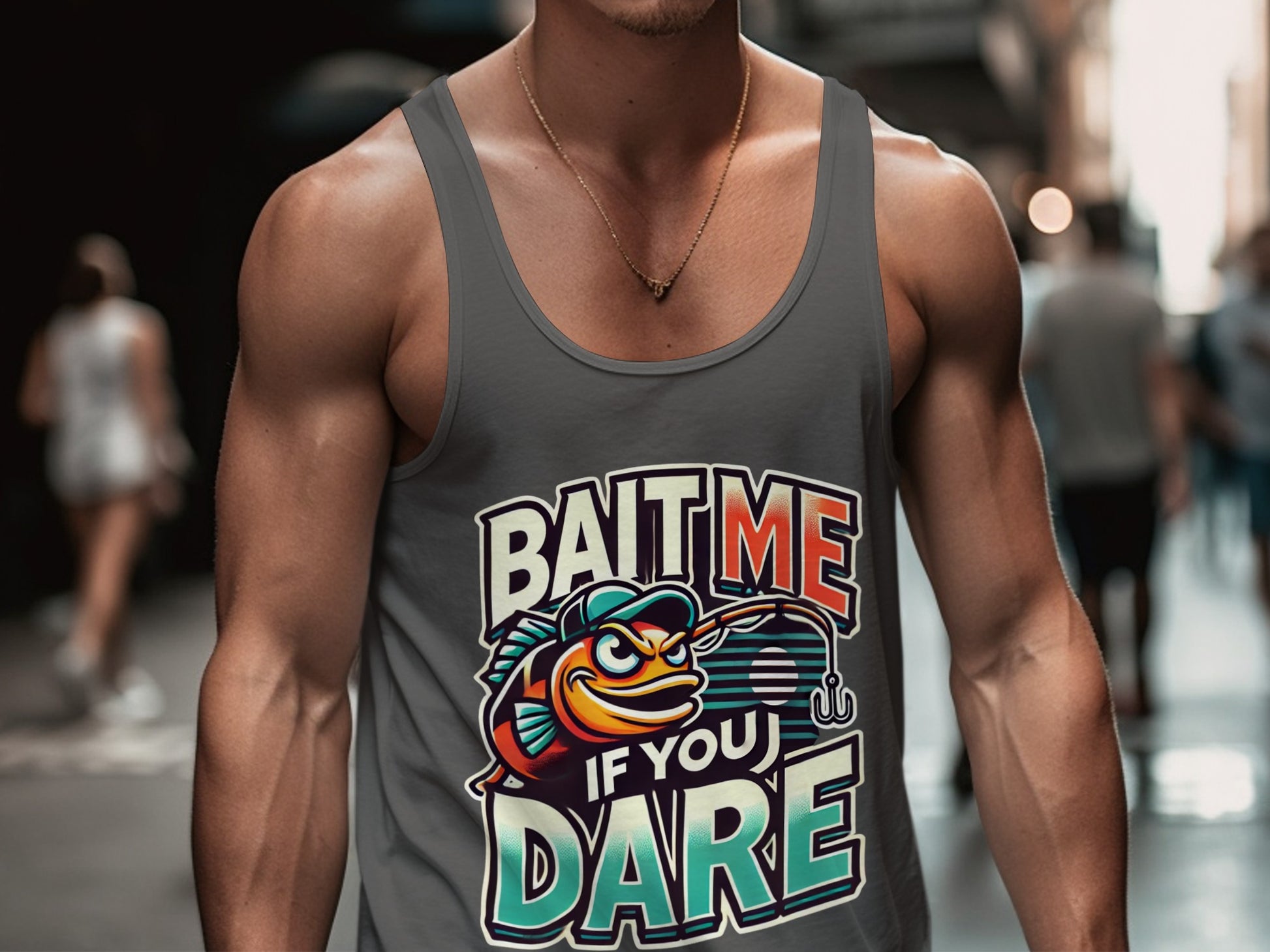 Bait Me If You Dare Stylish Graphic Print Tank Top product
