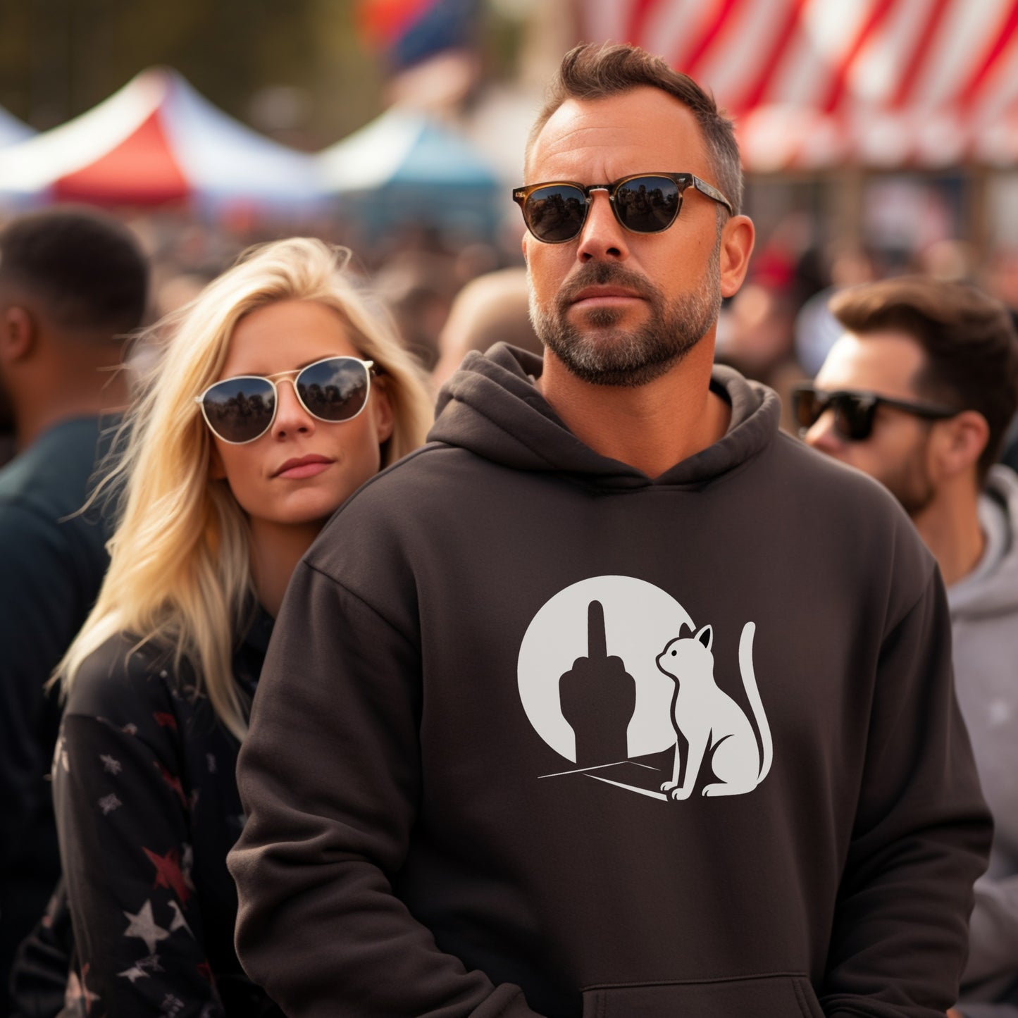 Funny Cat Hoodie with Unique Gesture Design