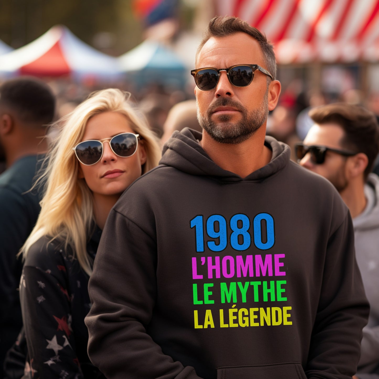 Vintage 1980 L'homme Le Mythe La Legende Hoodie