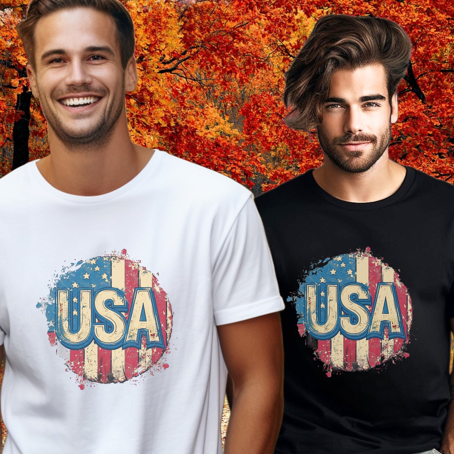 Vintage Style USA Flag Graphic Tee product