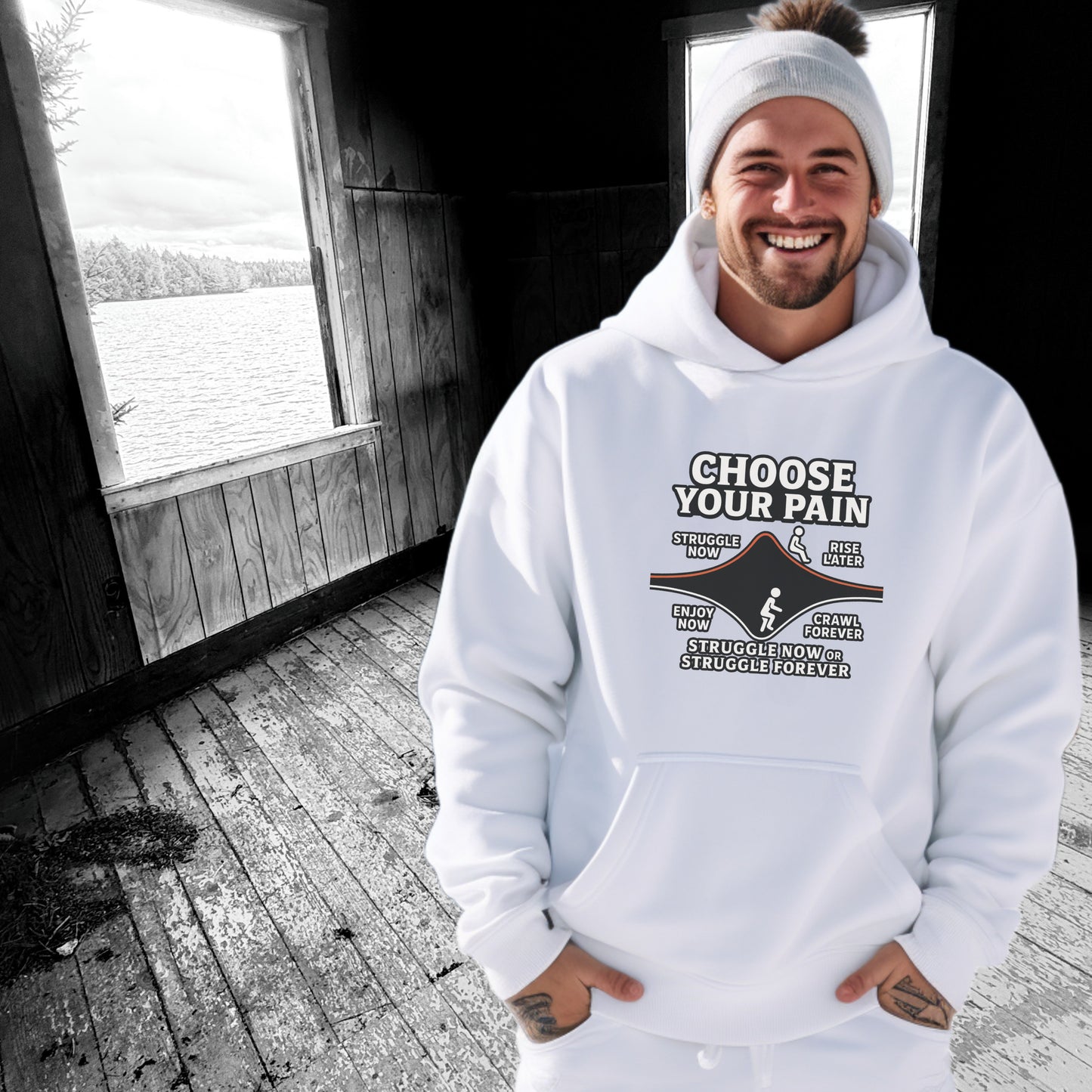 Motivational Choose Your Pain Hoodie Comfortable Wear