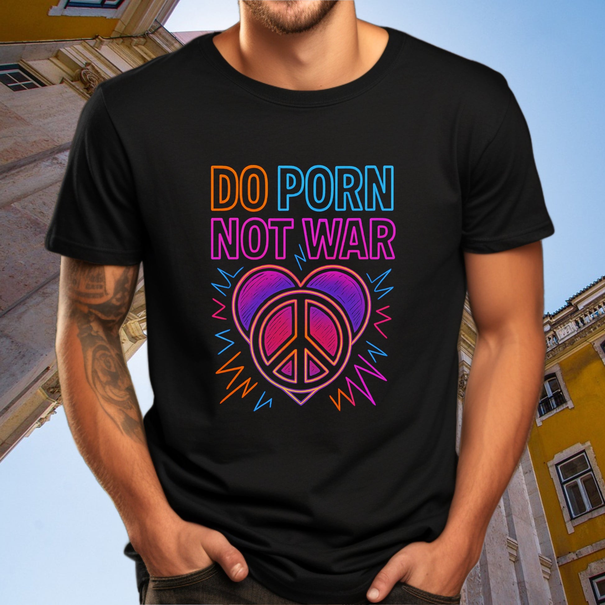 Do Porn Not War Heart Peace Sign T-Shirt product