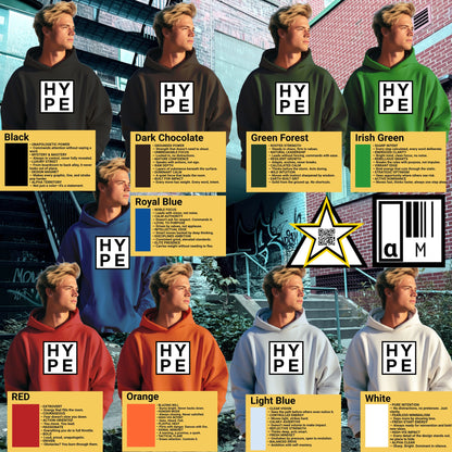 Cozy Casual HYPE Hoodies Available in Multiple Colors