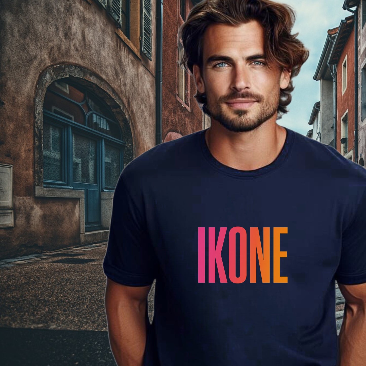 IKONE Logo Vibrant Graphic T-Shirt