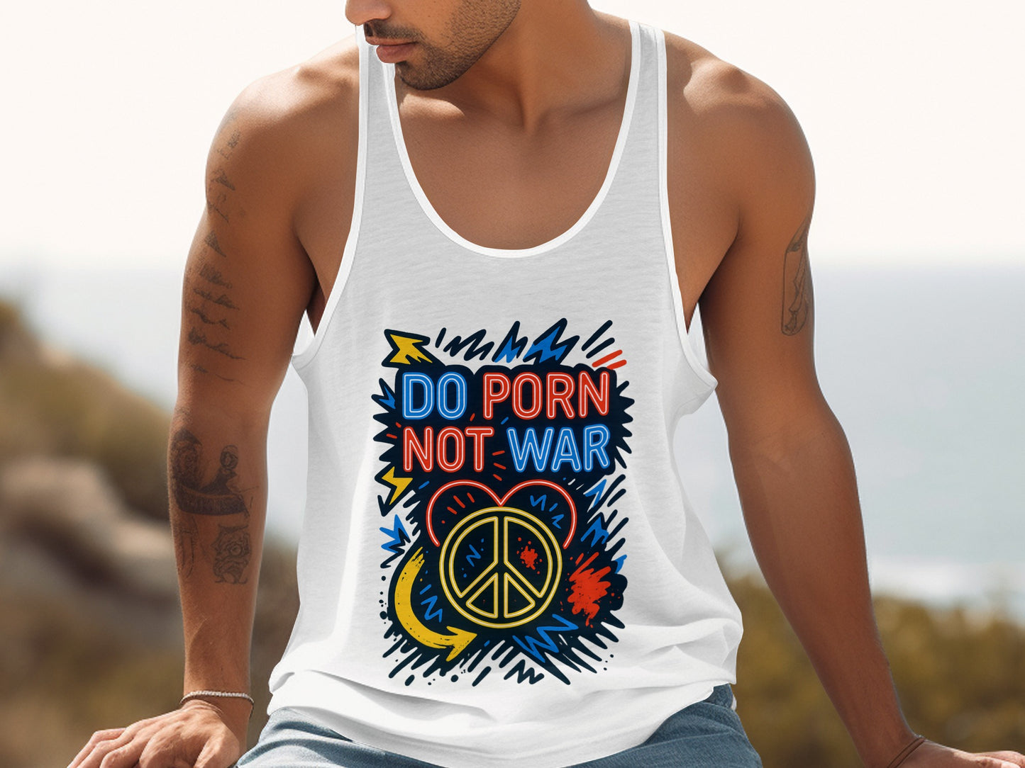 Do Porn Not War Creative Graphic Tank Top product