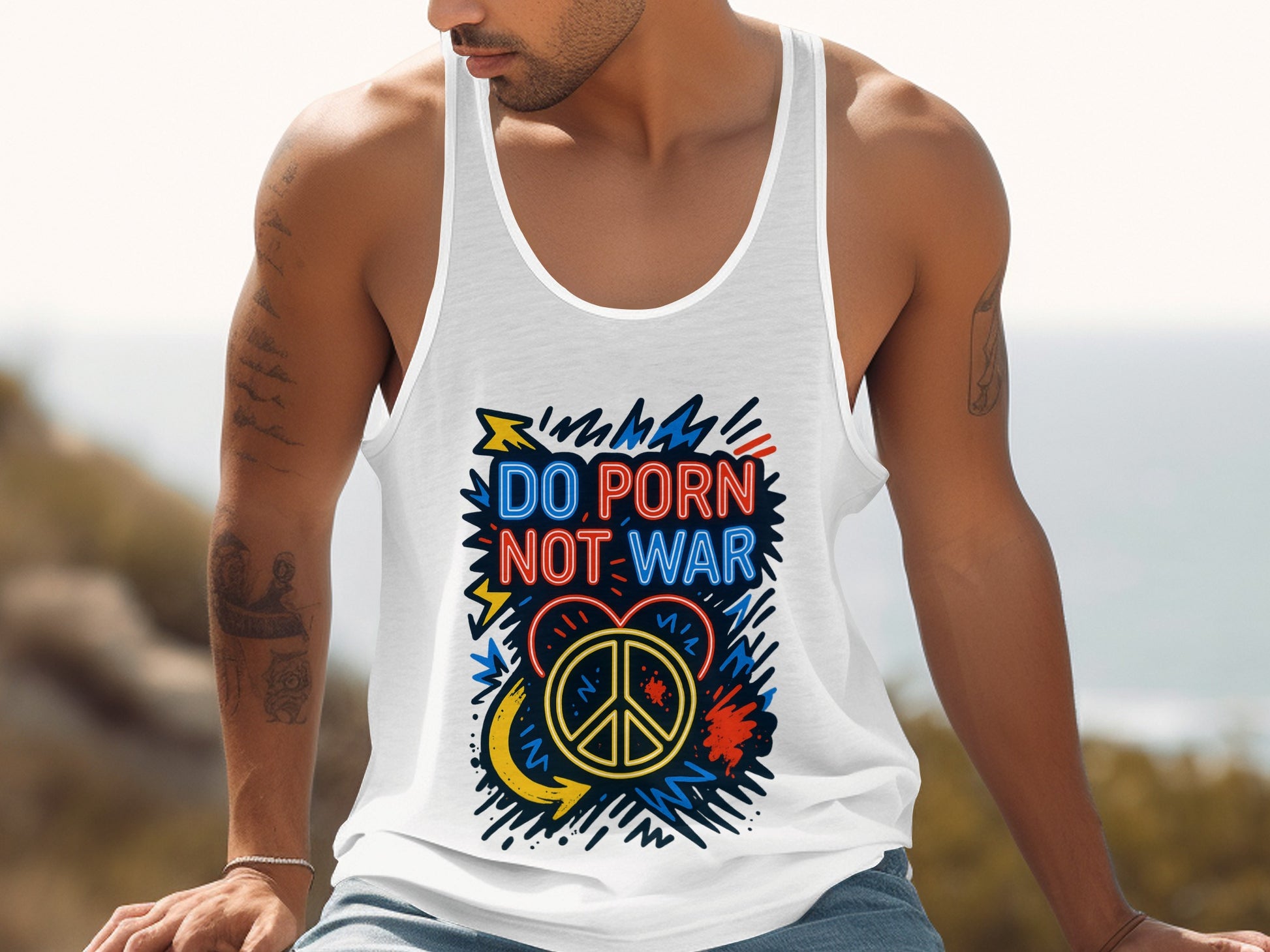 Do Porn Not War Creative Graphic Tank Top product