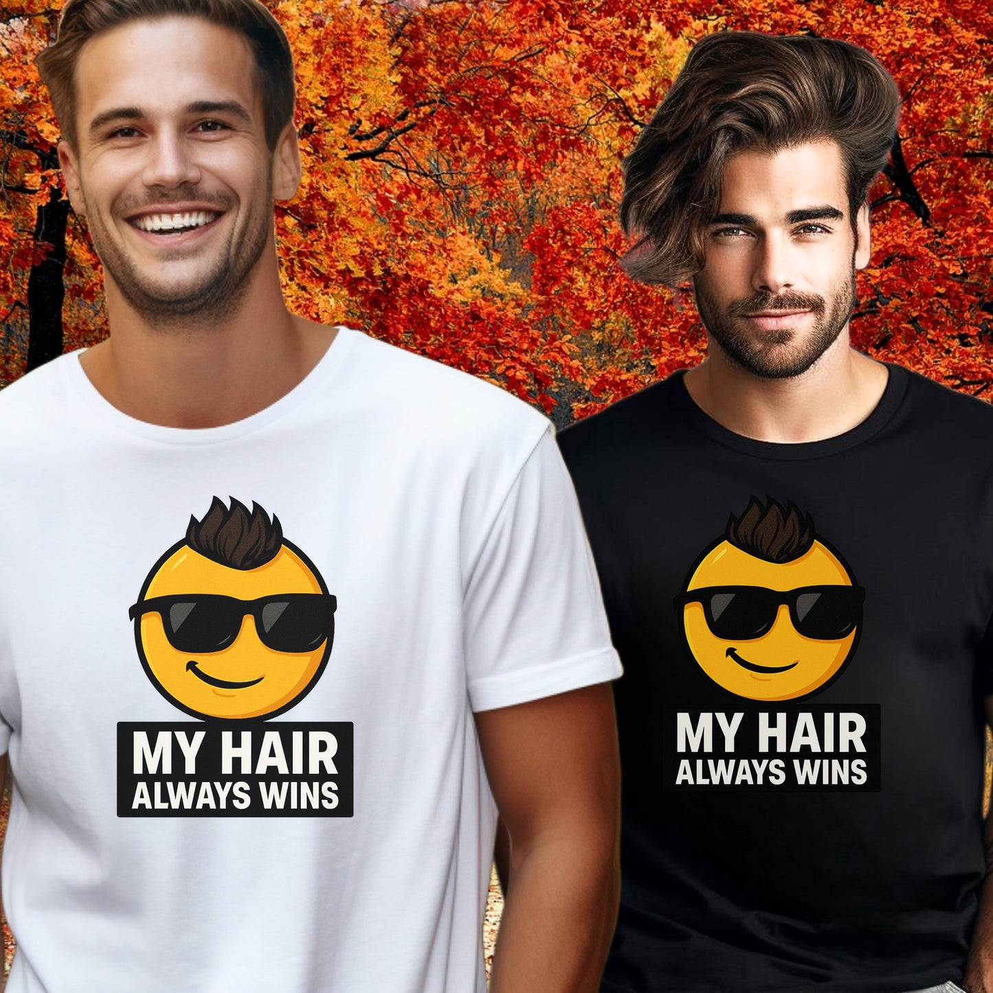 My Hair Always Wins Smiley Face Graphic T-Shirt product