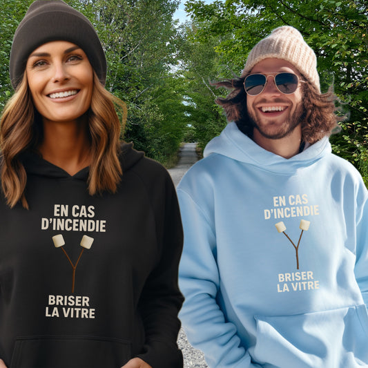 En Cas D'incendie Briser La Vitre Print Hoodie