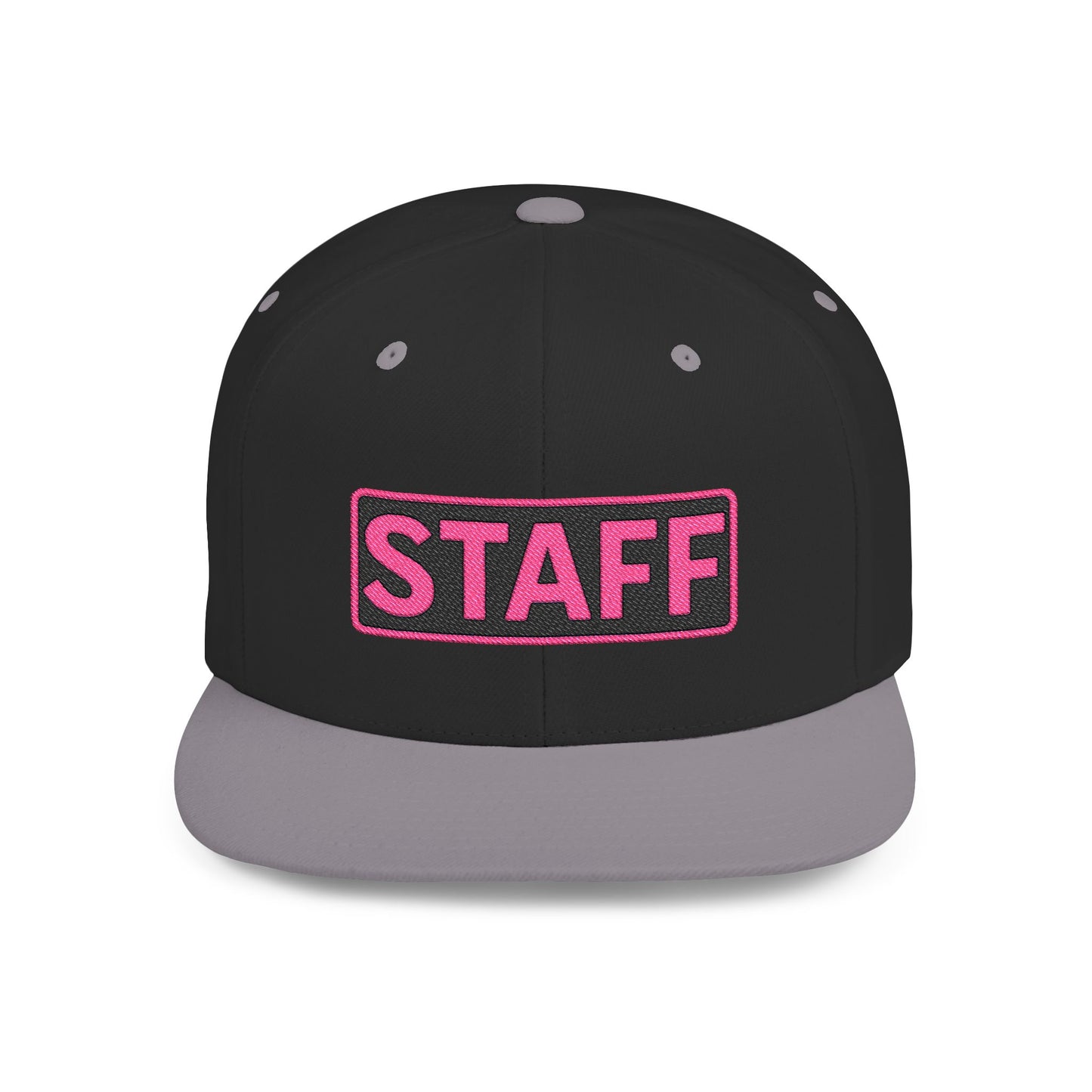 STAFF Embroidered Snapback Hat | Funny Event Crew Cap | Minimalist Streetwear Hat | Festival & Team Uniform Cap