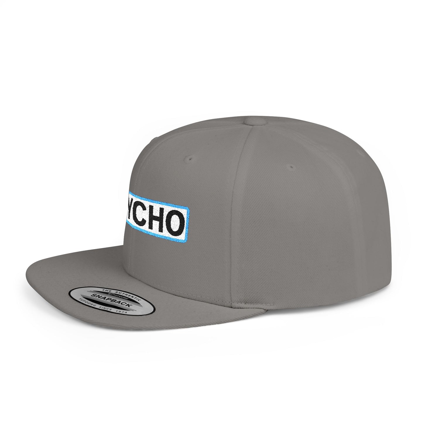 PSYCHO Embroidered Snapback Hat | Funny Statement Cap | Bold Streetwear Flat Bill | Conversation Starter Gift