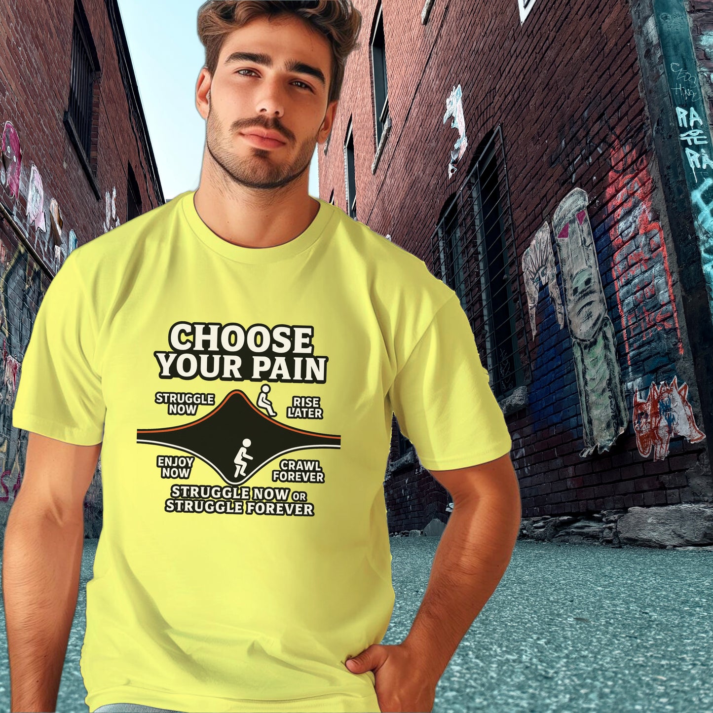 Choose Your Pain Motivational Struggle Now T-Shirt