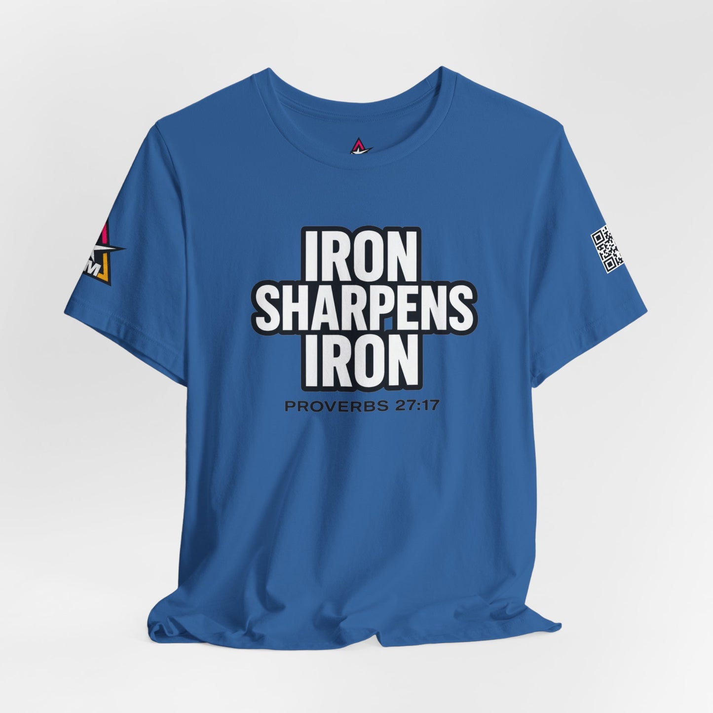 Iron Sharpens Iron Graphic T-Shirt | Proverbs 27:17 Christian Tee | Faith & Strength Streetwear