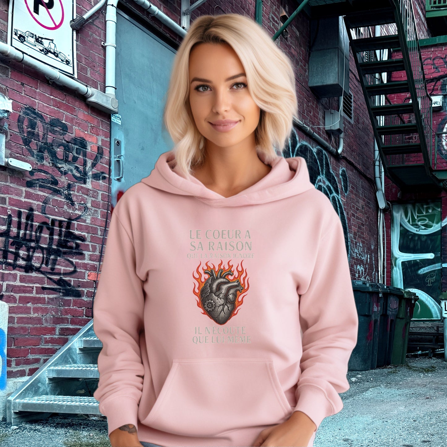 Le Coeur a Sa Raison Graphic Hoodie
