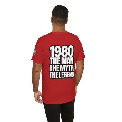 1980 The Man The Myth The Legend Graphic T-Shirt | 1980 Birthday Tee | Vintage Legend Shirt