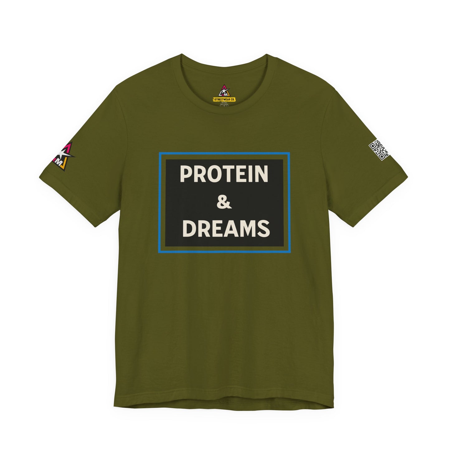 Protein & Dreams Graphic T-Shirt | Fitness Streetwear Tee | Gym Lifestyle Shirt