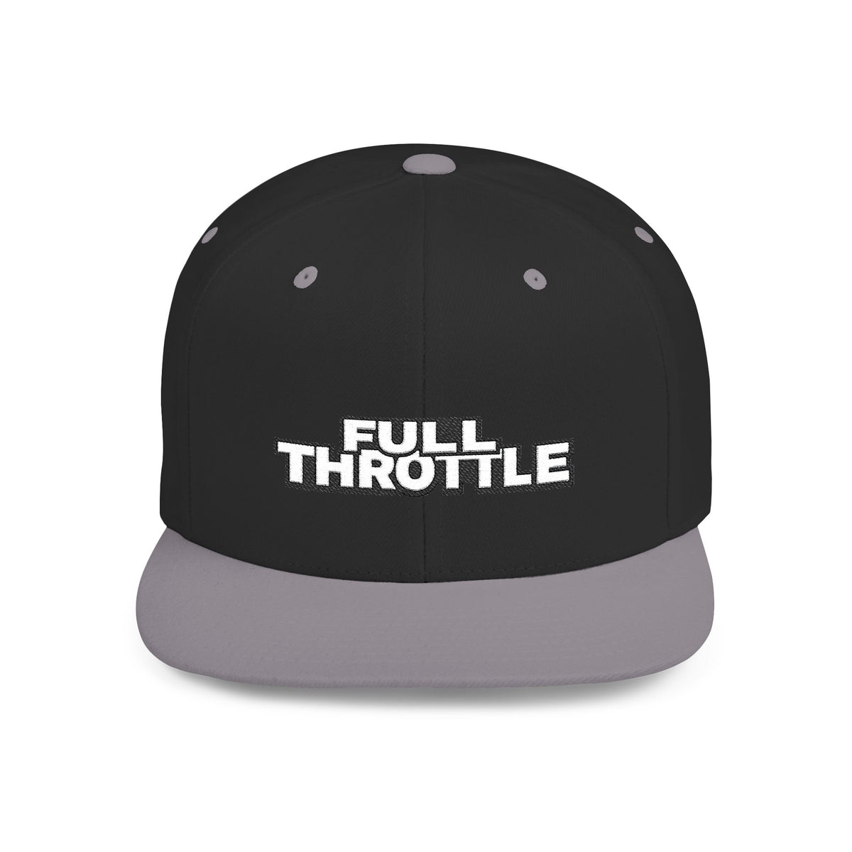 FULL THROTTLE Embroidered Flat Bill Snapback Cap | Bold Motorsport Hat | Streetwear Baseball Cap