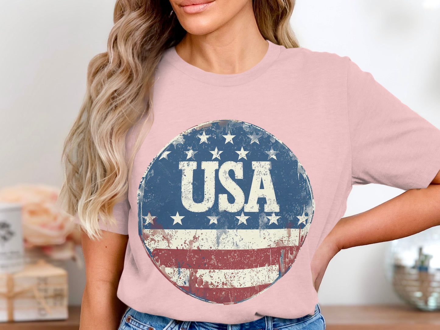 Vintage USA Graphic Tee Shirt Patriotic Top product type