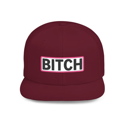 BITCH Embroidered Snapback Hat | Funny Statement Cap | Bold Streetwear Flat Bill | Conversation Starter Gift