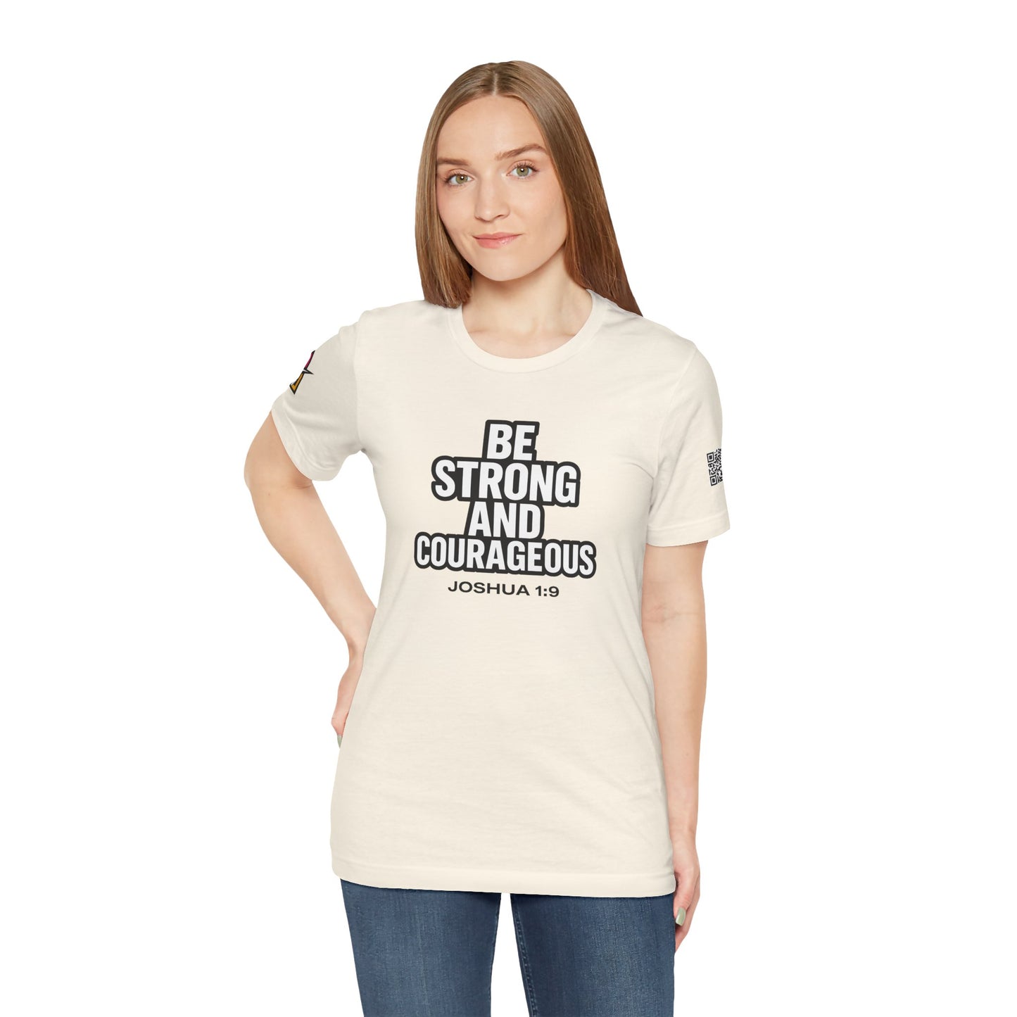 Be Strong and Courageous Graphic T-Shirt | Joshua 1:9 Christian Tee | Faith & Strength Streetwear