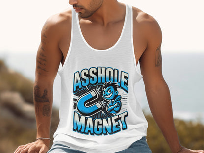 Asshole Magnet Graphic Humorous Tank Top product type