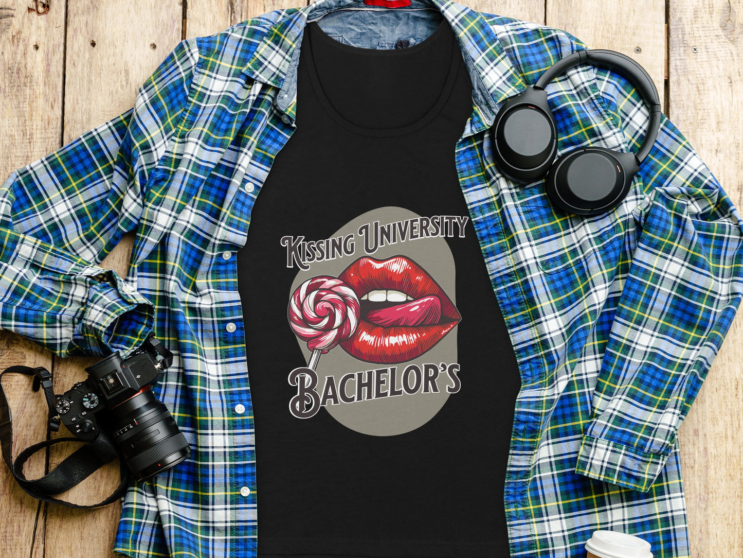 Kissing University Bachelor's Graphic Tee product