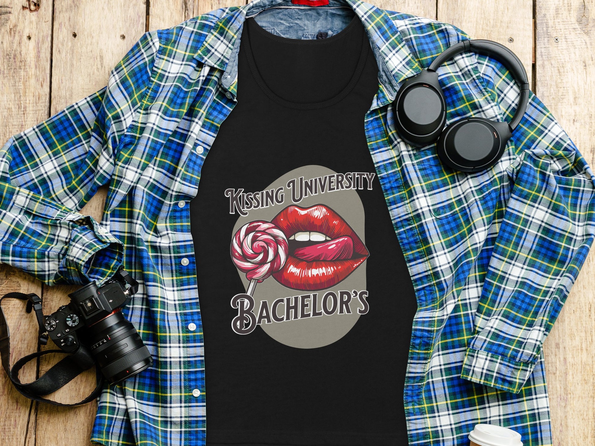 Kissing University Bachelor's Graphic Tee product