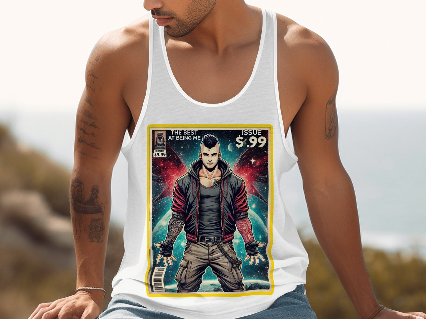 Comic Book Style Superhero Graphic Tank Top product