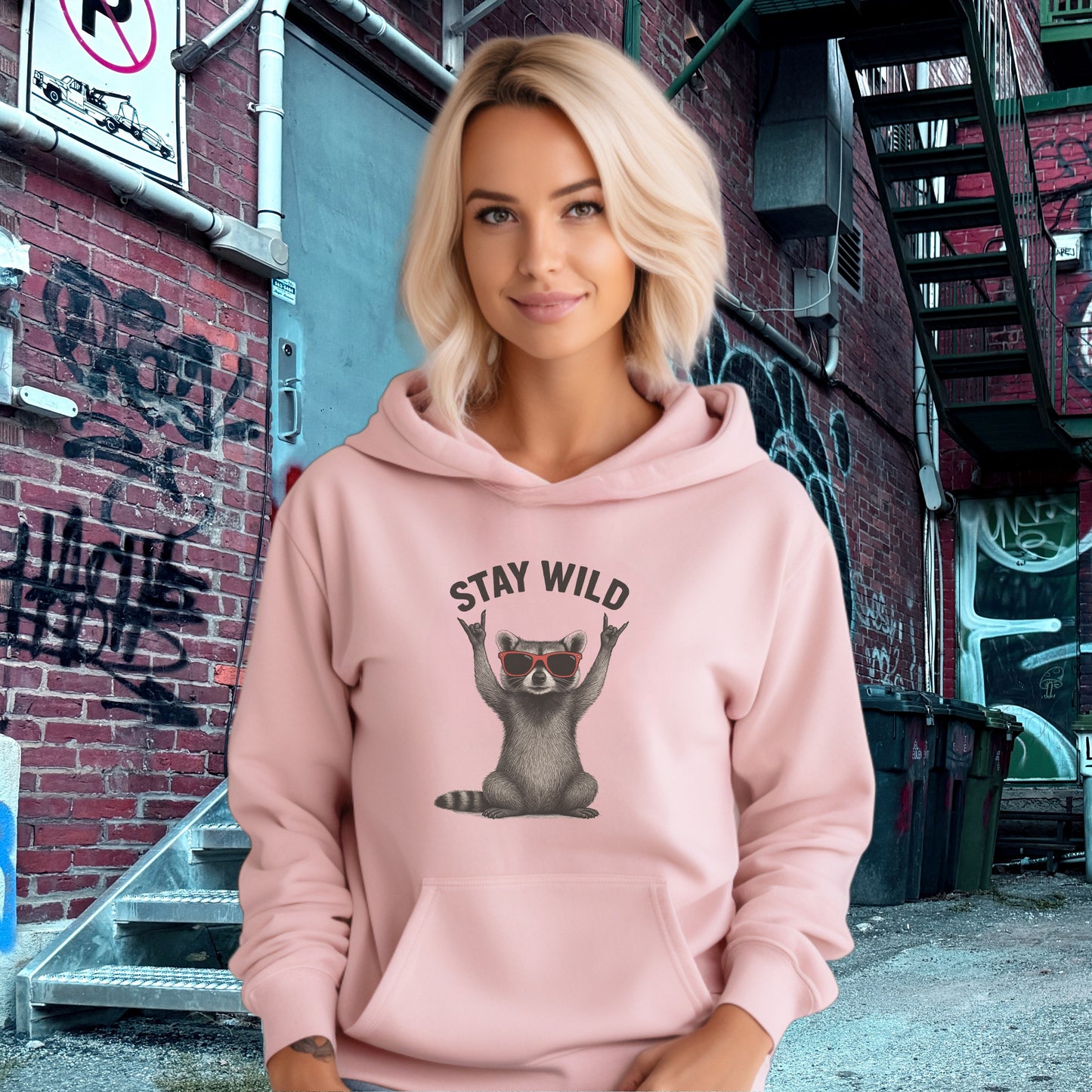 Stay Wild Raccoon Hoodie for Street Style Fans