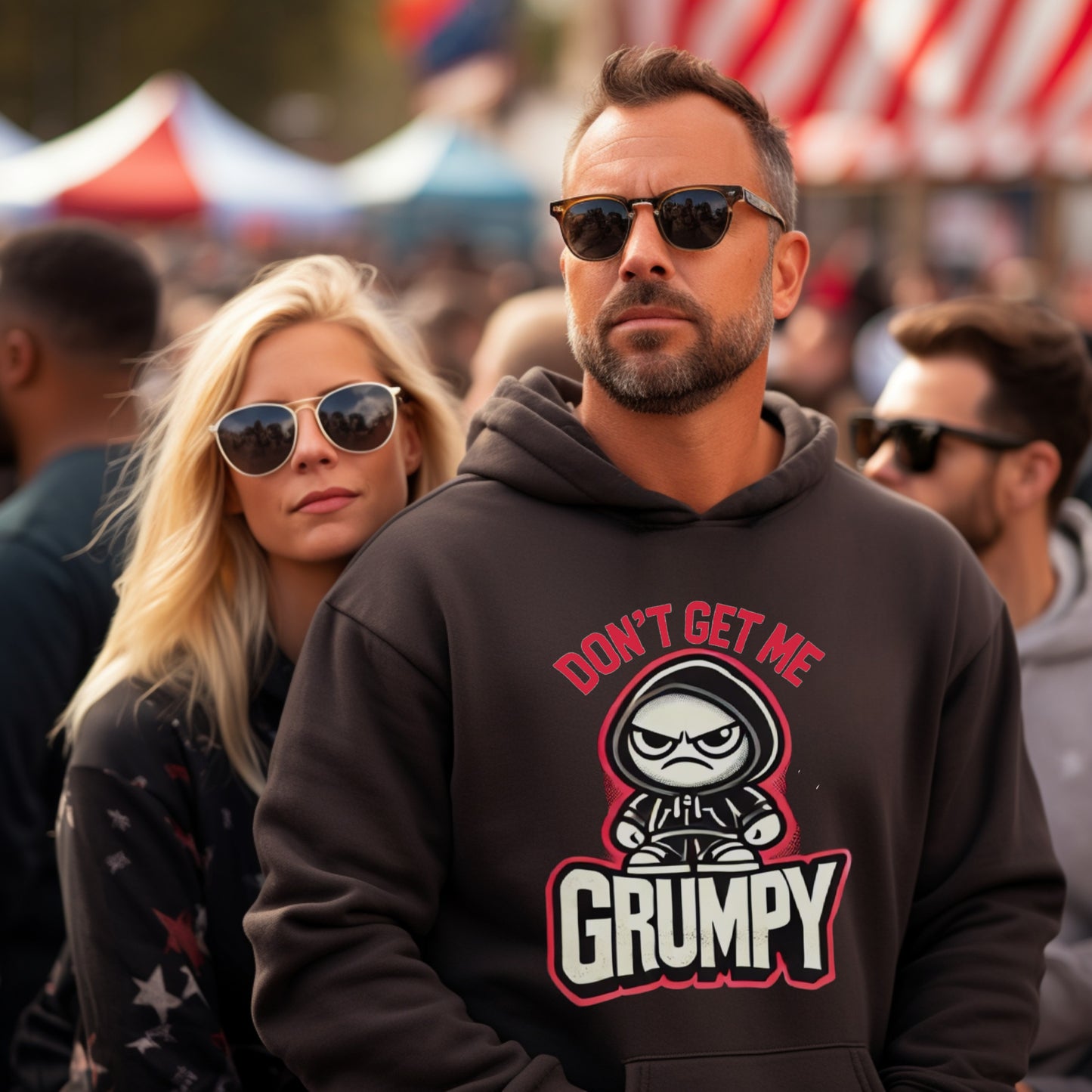 Grumpy Graphic Hoodie for Fun Streetwear Product