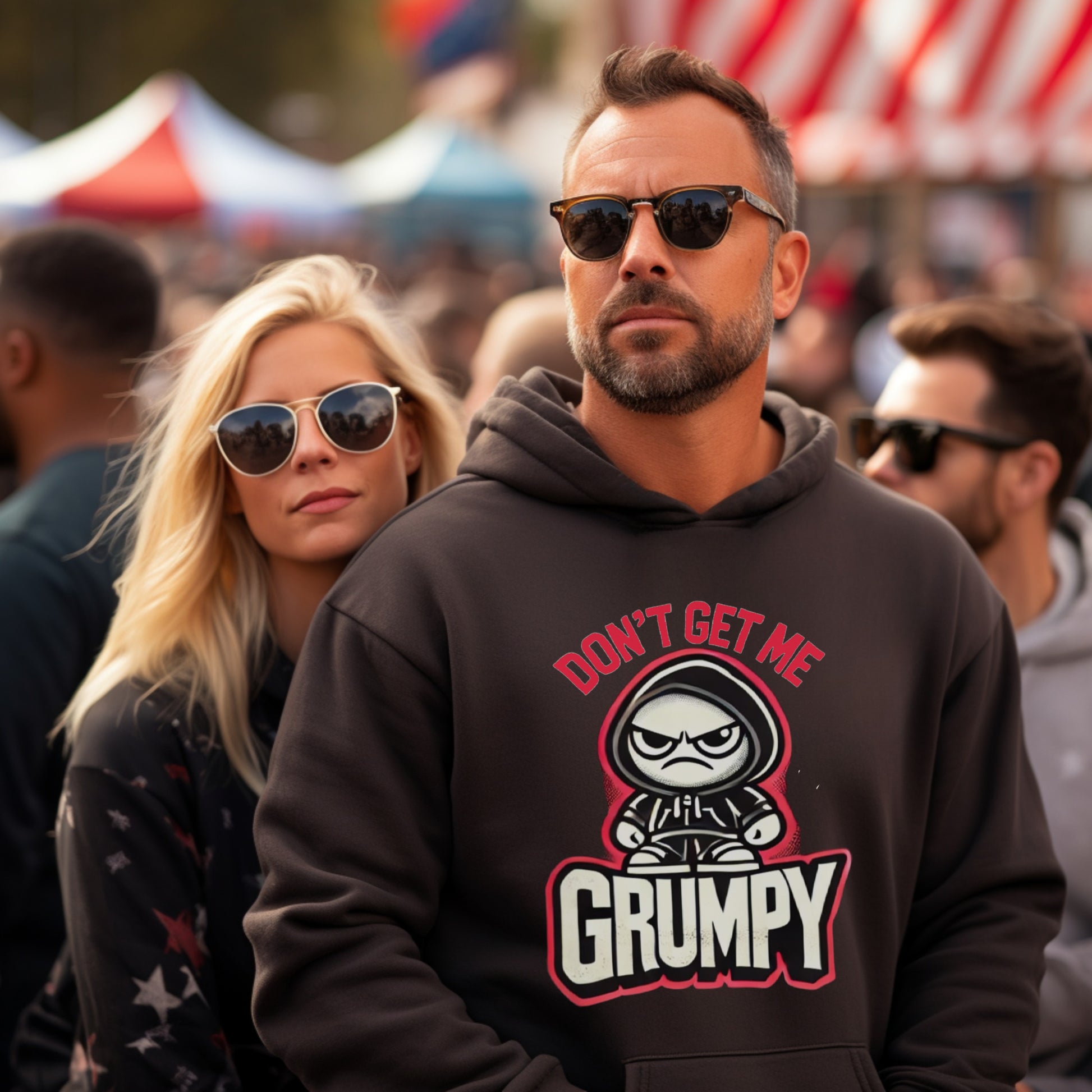 Grumpy Graphic Hoodie for Fun Streetwear Product