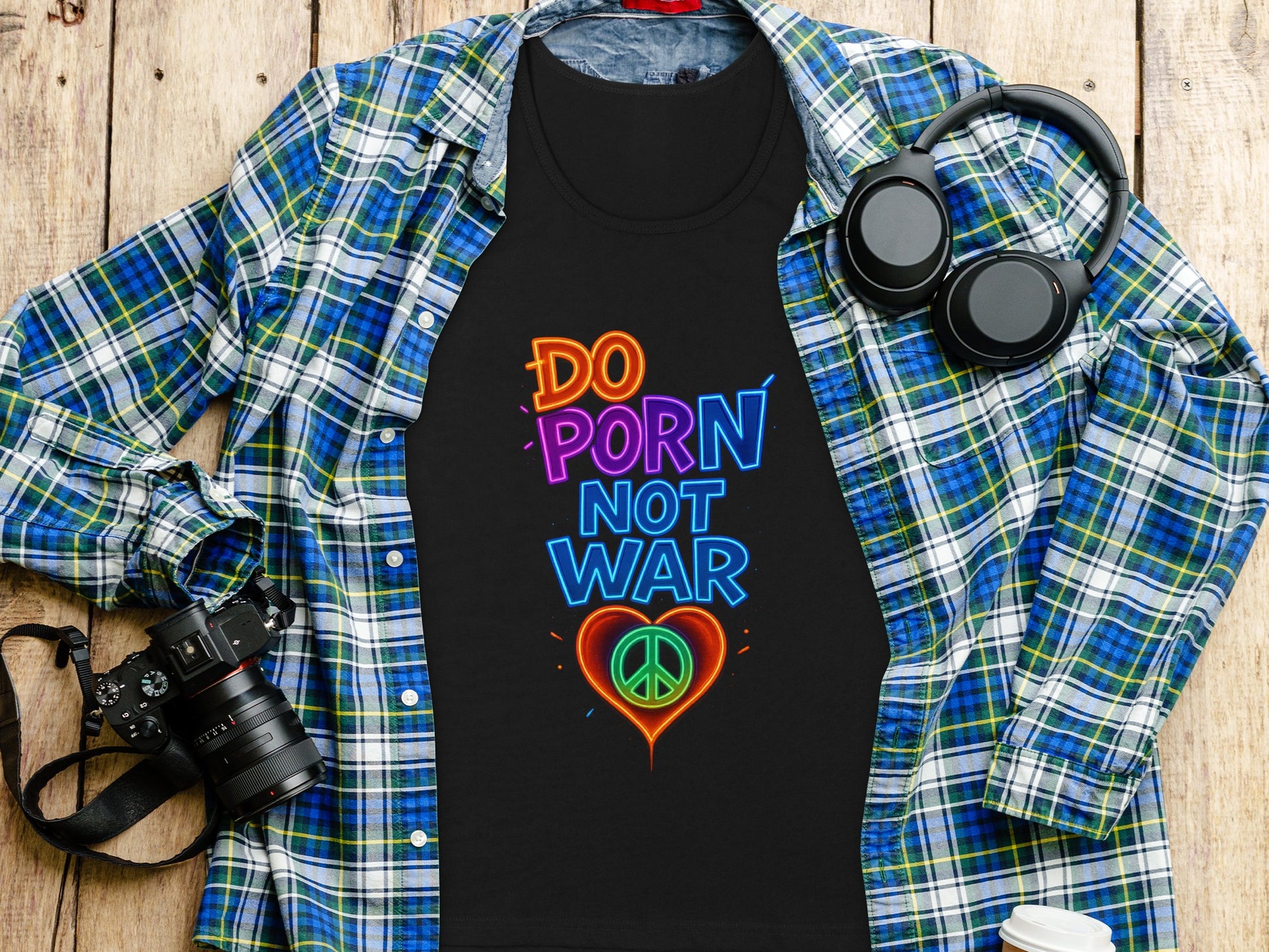 DO PORN NOT WAR Colorful Peace T-Shirt product type