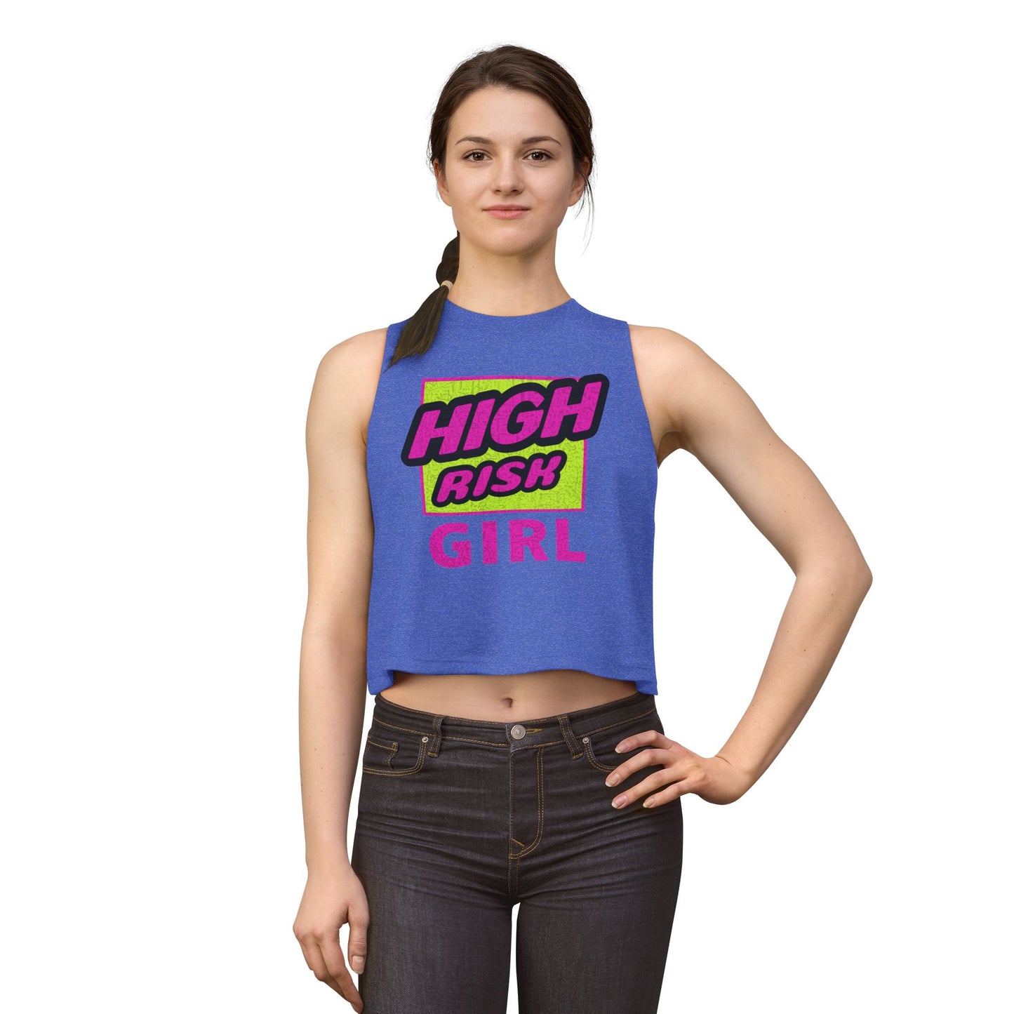 HIGH RISK GIRL | Funny Dating Graphic Women's Crop Top | Flirty Red Flag Streetwear