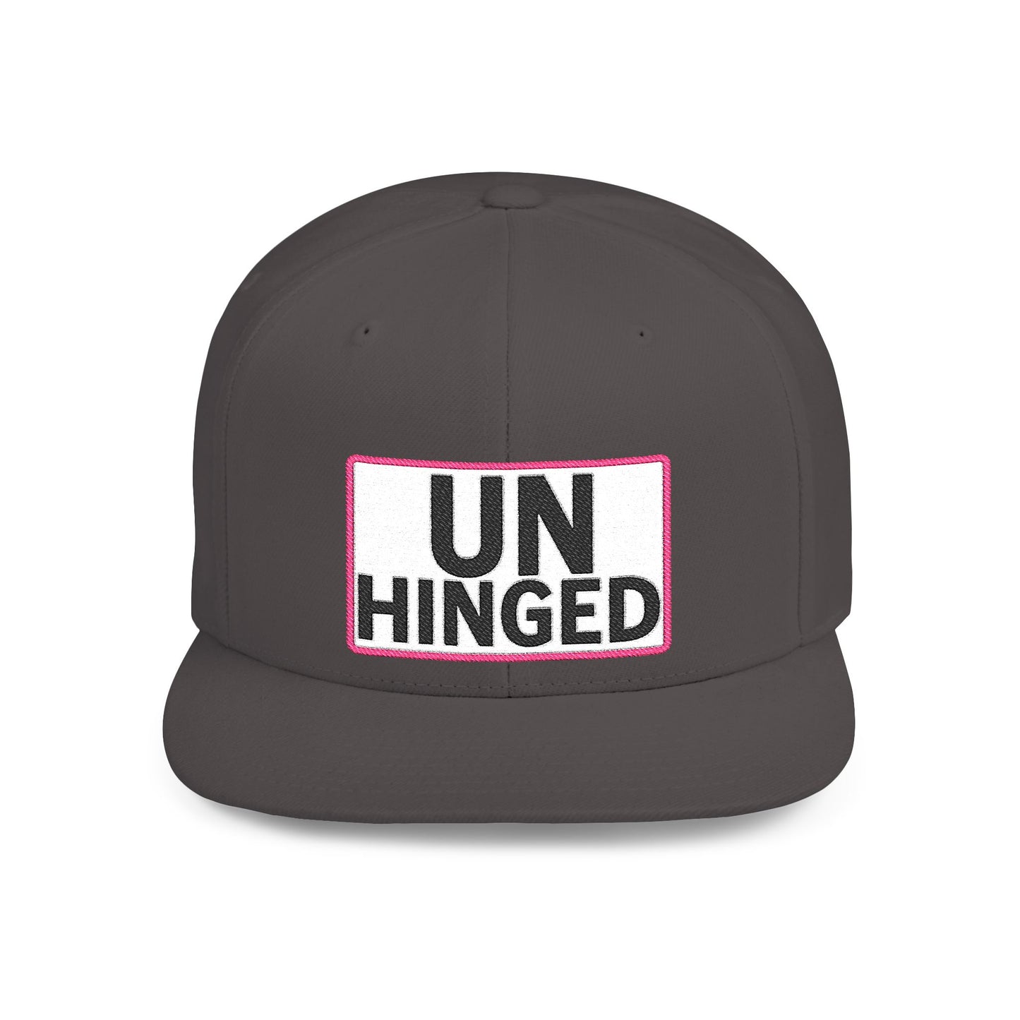 UNHINGED Embroidered Snapback Hat | Funny Statement Cap | Bold Streetwear Flat Bill | Dark Humor Gift