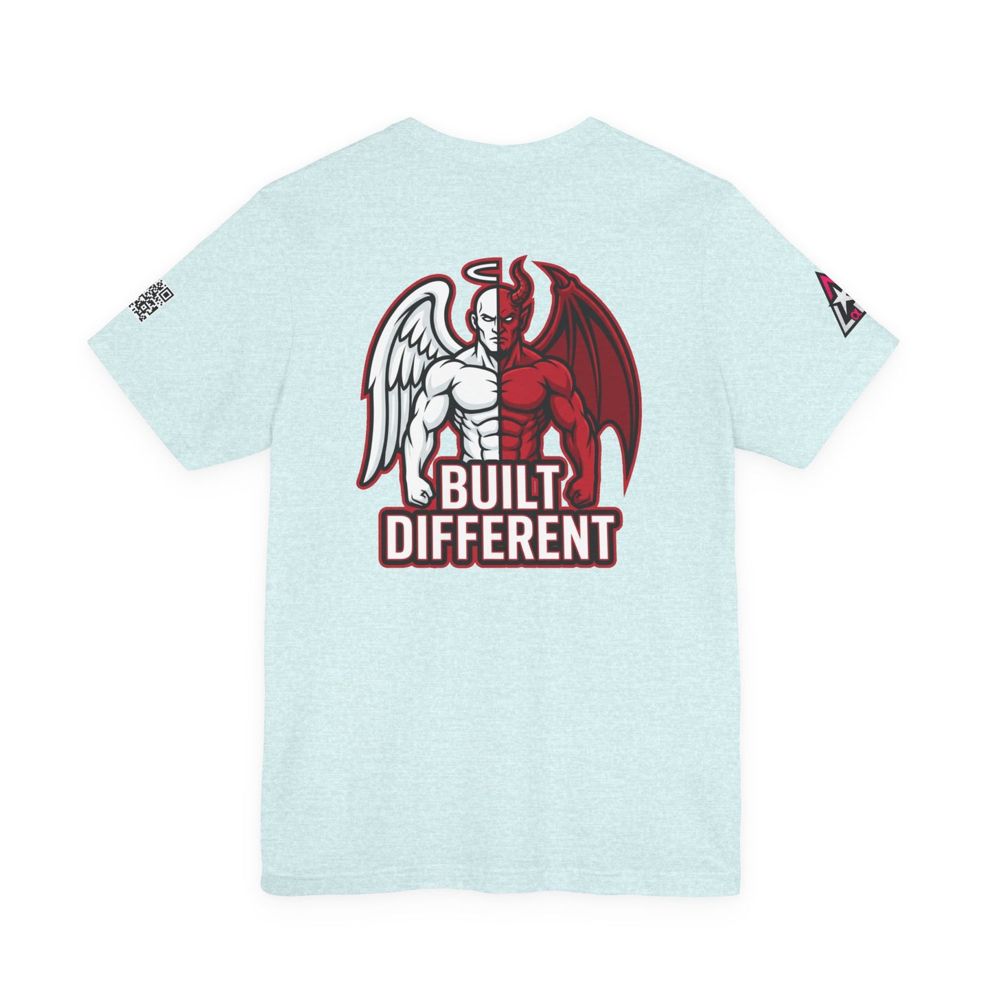 BUILT DIFFERENT Angel & Devil Graphic T-Shirt | Duality Streetwear Tee | Bold Unisex Statement Shirt