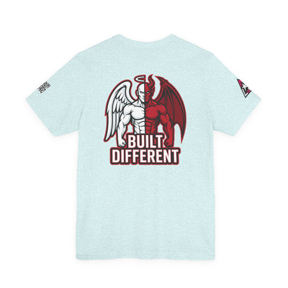 BUILT DIFFERENT Angel & Devil Graphic T-Shirt | Duality Streetwear Tee | Bold Unisex Statement Shirt