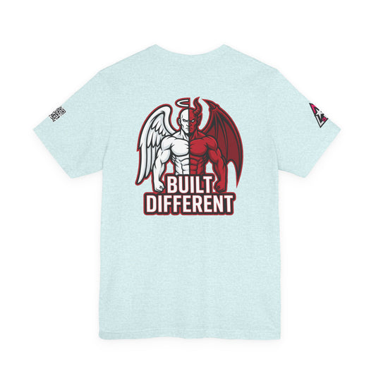 BUILT DIFFERENT Angel & Devil Graphic T-Shirt | Duality Streetwear Tee | Bold Unisex Statement Shirt