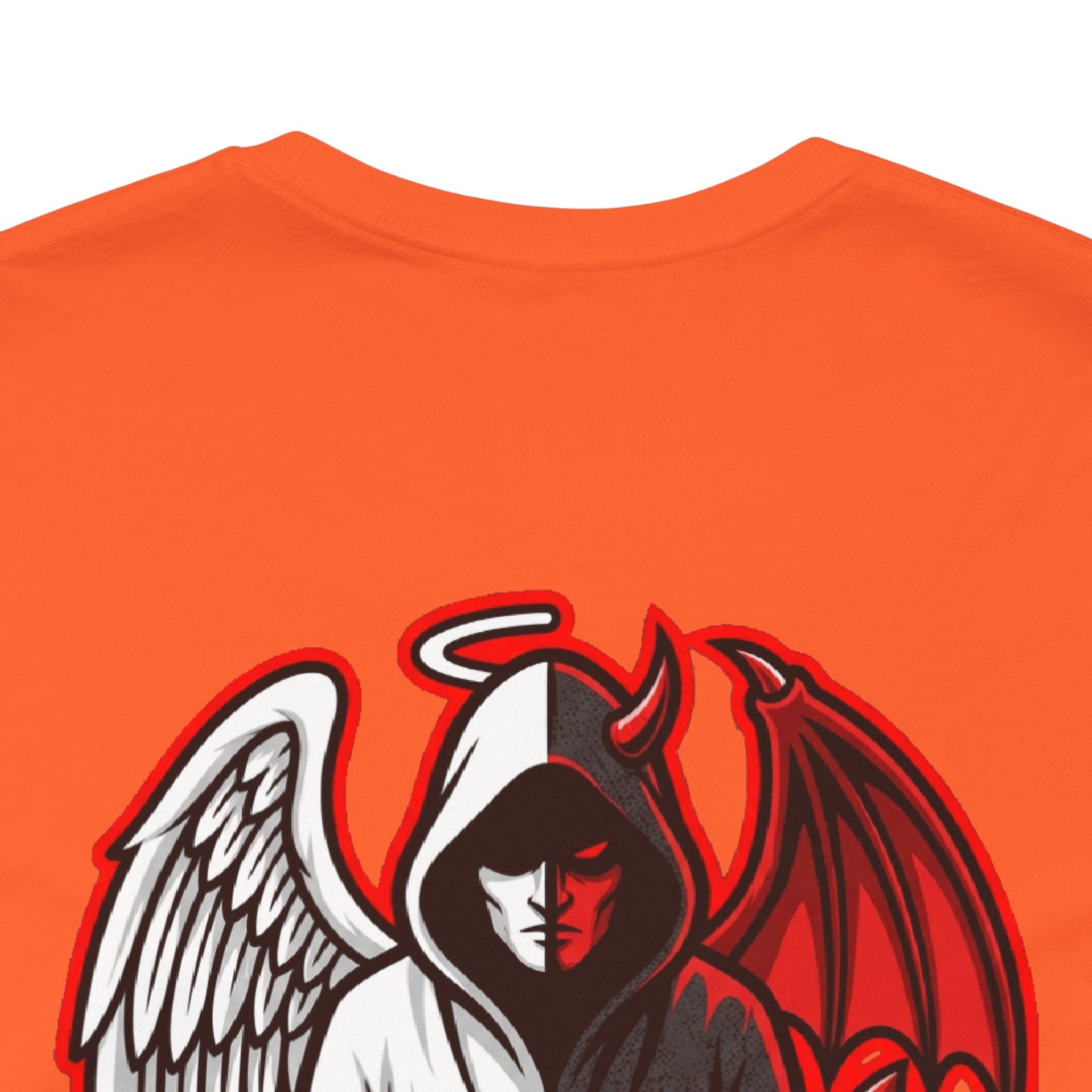 LOOK TWICE Angel & Devil Graphic T-Shirt | Duality Streetwear Tee | Good vs Evil Shirt | Unisex Graphic Tee