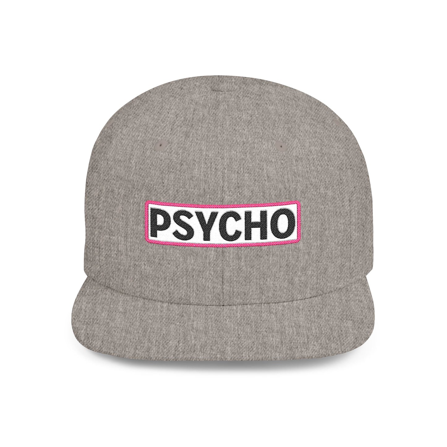 PSYCHO Embroidered Snapback Hat | Funny Statement Cap | Bold Streetwear Flat Bill | Conversation Starter Gift