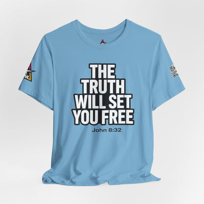 The Truth Will Set You Free Graphic T-Shirt | John 8:32 Bible Verse Tee | Christian Streetwear