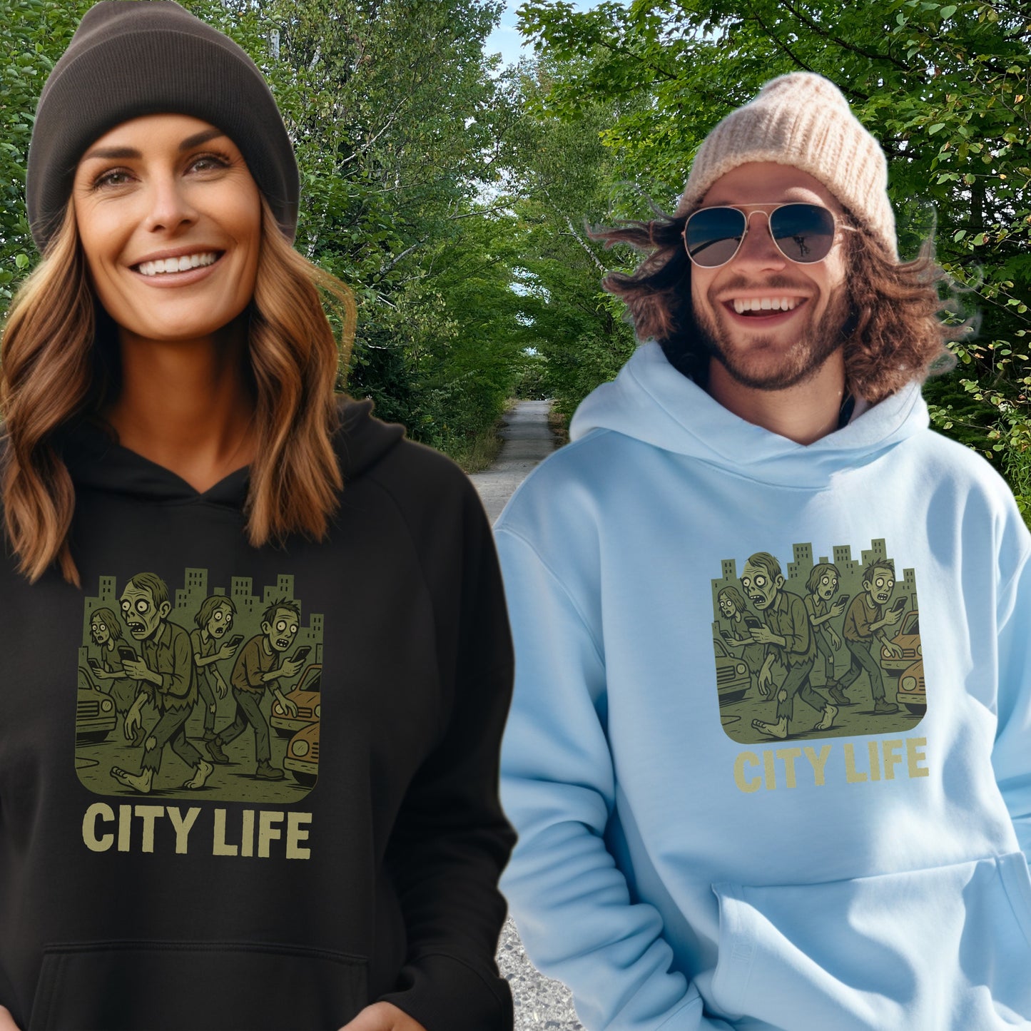 Cozy City Life Graphic Hoodie Comfortable Fashion
