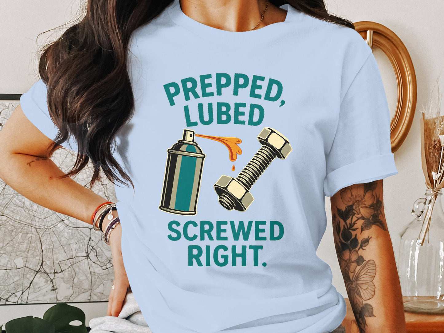 Prepped Lubed Screwed Right Graphic T-Shirt product type