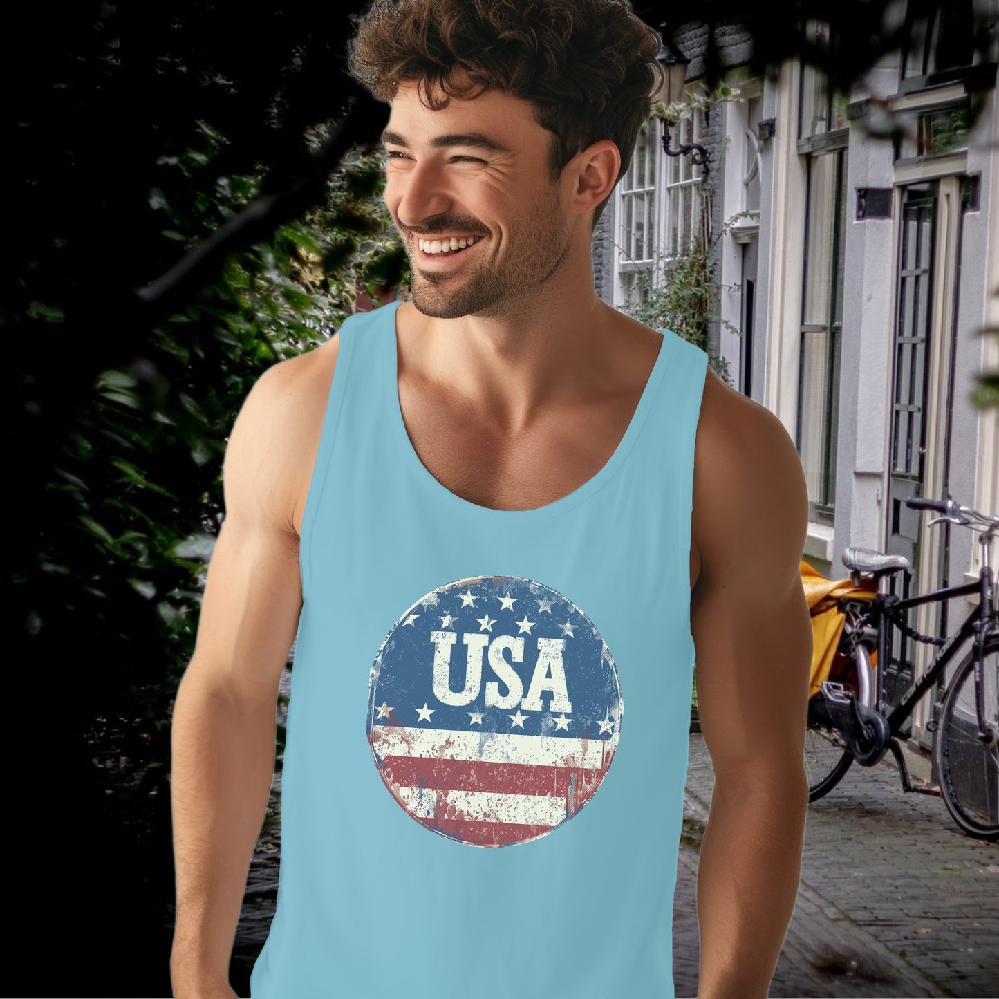 Patriotic USA Flag Design Men's Tank Top product