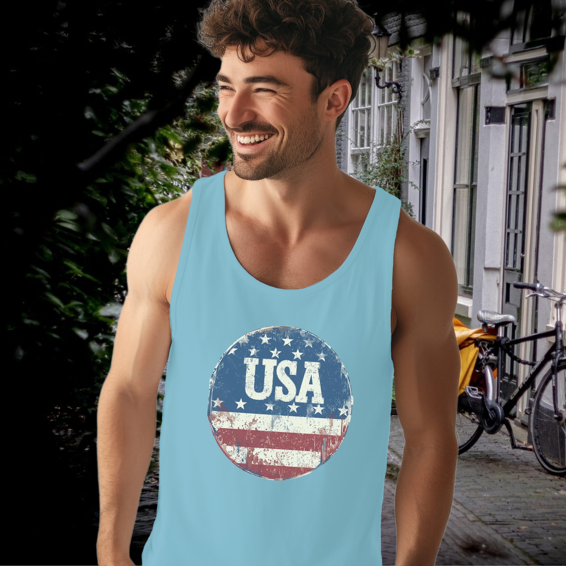 Patriotic USA Flag Design Men's Tank Top product