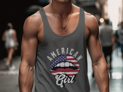 American Girl Lip Graphic on Stylish Tank Top product