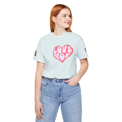 Love You Graphic T-Shirt | Heart Graphic Tee | Cute Retro Streetwear Shirt