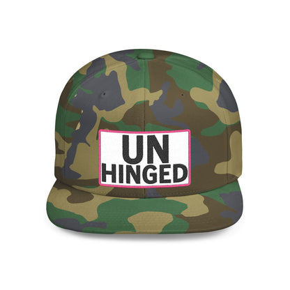 UNHINGED Embroidered Snapback Hat | Funny Statement Cap | Bold Streetwear Flat Bill | Dark Humor Gift