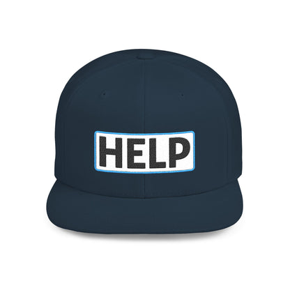 HELP Embroidered Snapback Hat | Funny Trucker Cap | Sarcastic Streetwear Hat | Festival & Everyday Cap Gift