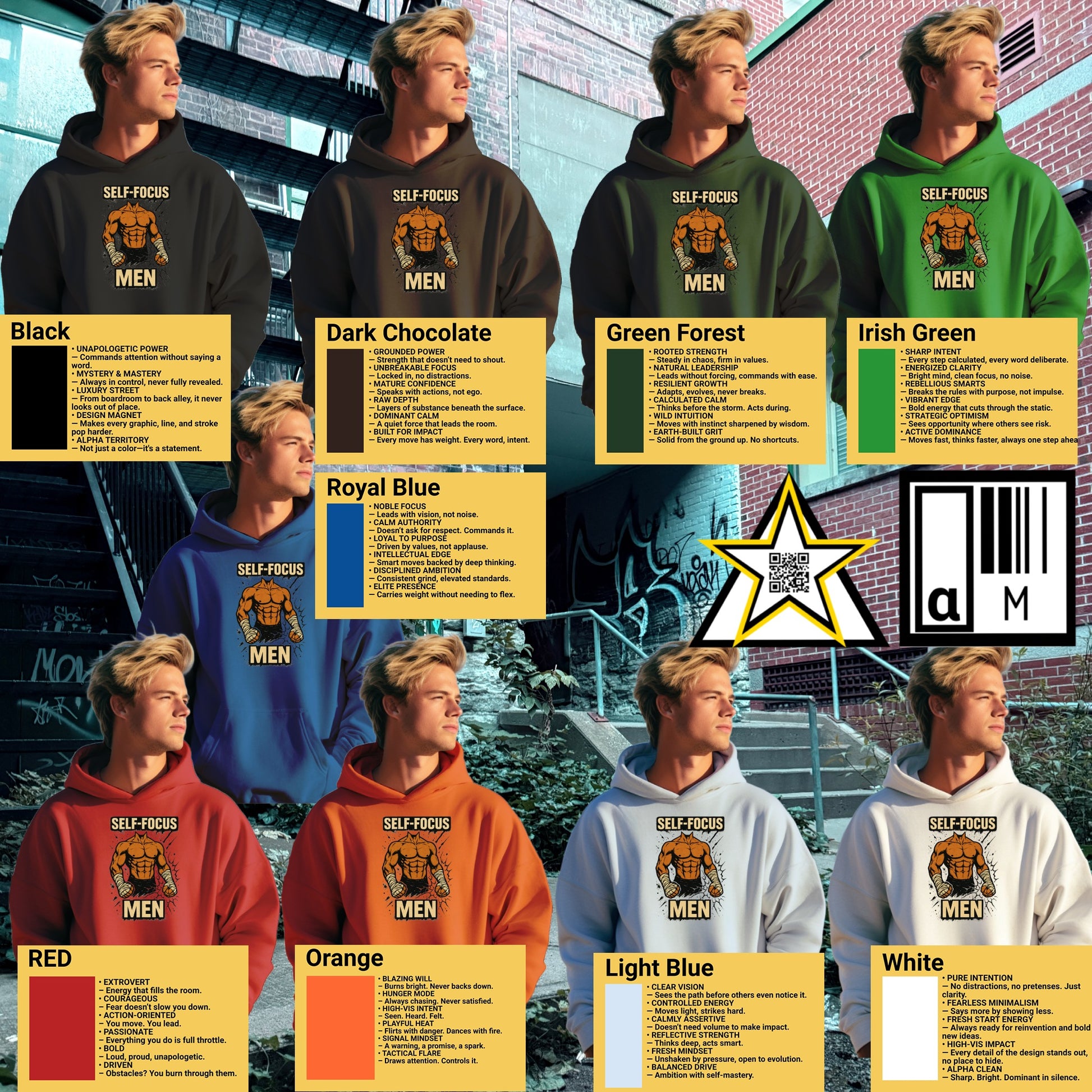 Self Focus Men's Hoodie in Multiple Colors