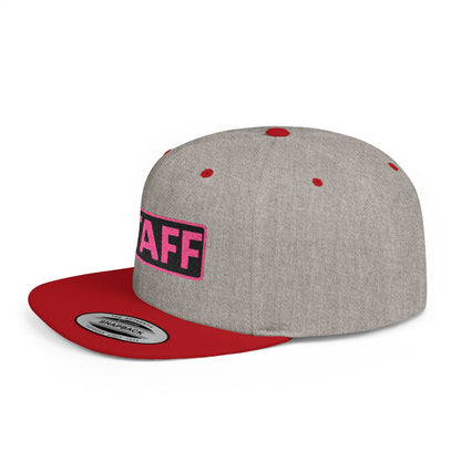 STAFF Embroidered Snapback Hat | Funny Event Crew Cap | Minimalist Streetwear Hat | Festival & Team Uniform Cap