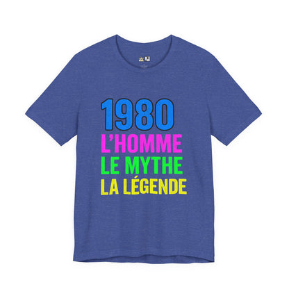 Born a Legend Since 1980 (editable French)– Unisex Streetwear Graphic Tee